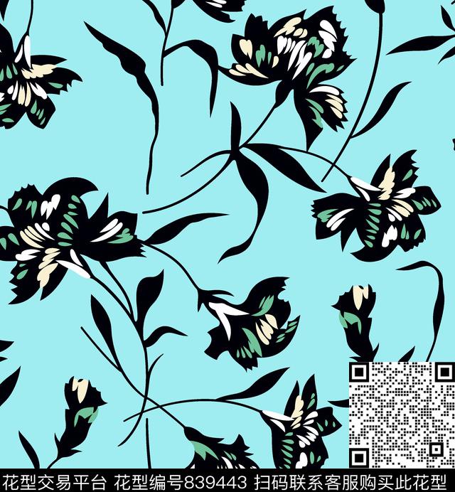 ok2.tif - 839443 - 花卉 传统几何花卉 满版乱花 - 传统印花花型 － 女装花型设计 － 瓦栏