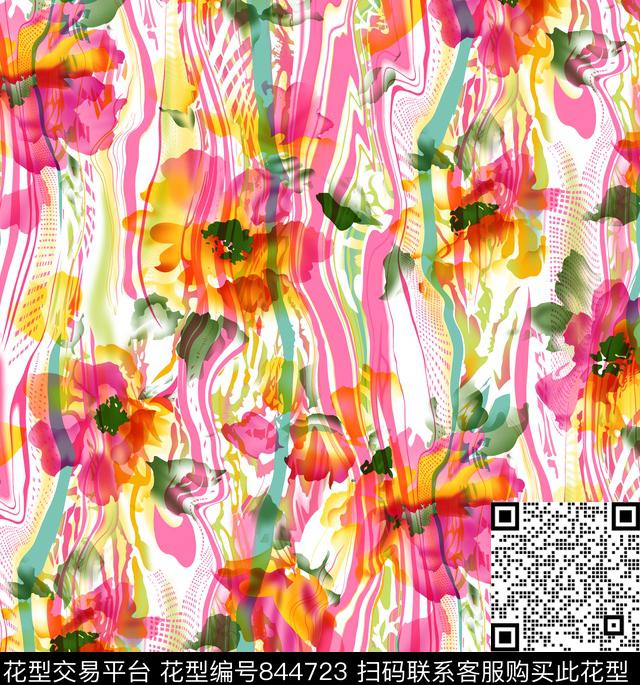 001.jpg - 844723 - 乱花 花朵 花卉 - 数码印花花型 － 女装花型设计 － 瓦栏