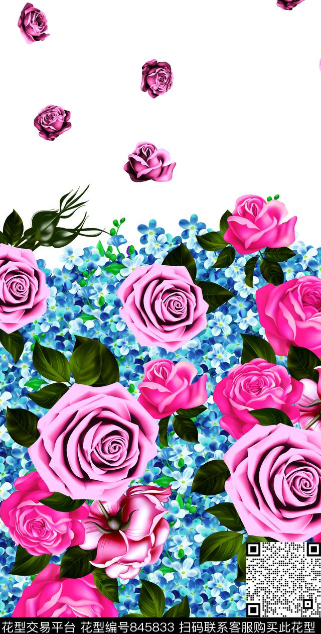 FLOWER-02.tif - 845833 - 女装印花 花卉 叶子 - 数码印花花型 － 女装花型设计 － 瓦栏