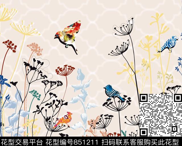 5160a-33.jpg - 851211 - 花朵 花鸟 花卉 - 数码印花花型 － 箱包花型设计 － 瓦栏