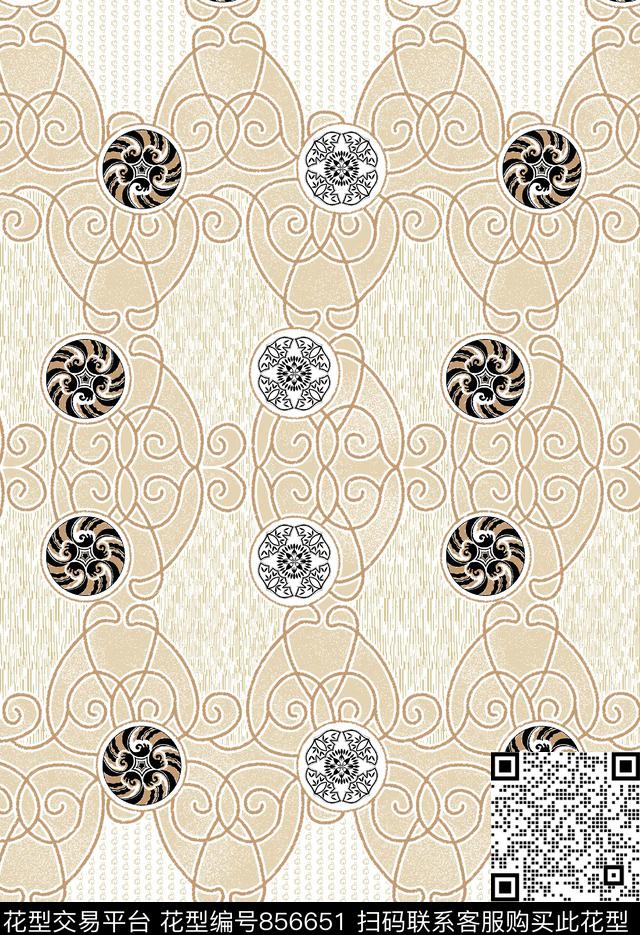 对称.jpg - 856651 - 菱形 几何 圆形 - 数码印花花型 － 墙纸花型设计 － 瓦栏