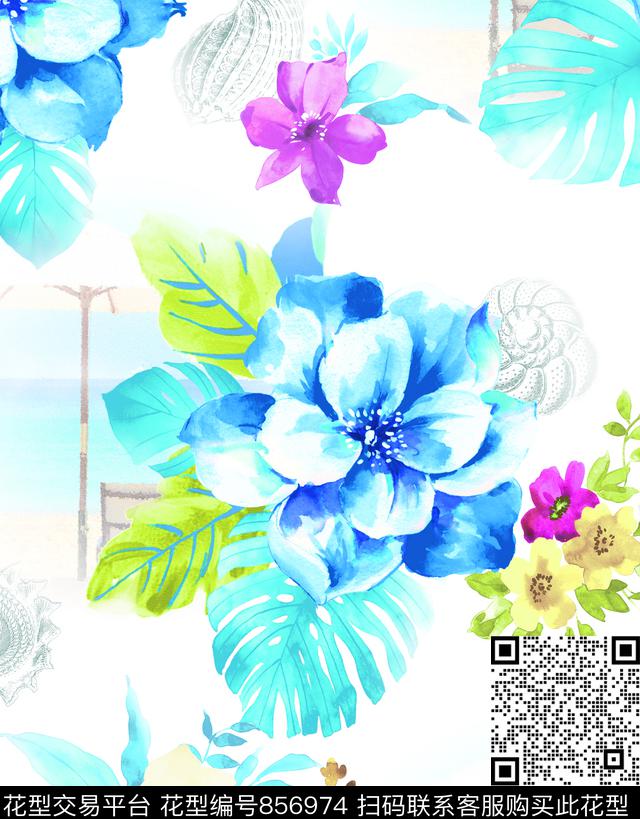 WN007.jpg - 856974 - 清爽 花卉 雅致 - 数码印花花型 － 沙发布花型设计 － 瓦栏