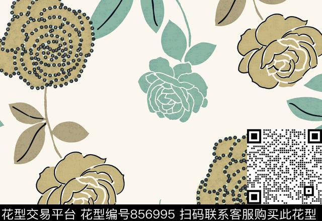 WN015.jpg - 856995 - 花卉 线条 卡通 - 数码印花花型 － 沙发布花型设计 － 瓦栏