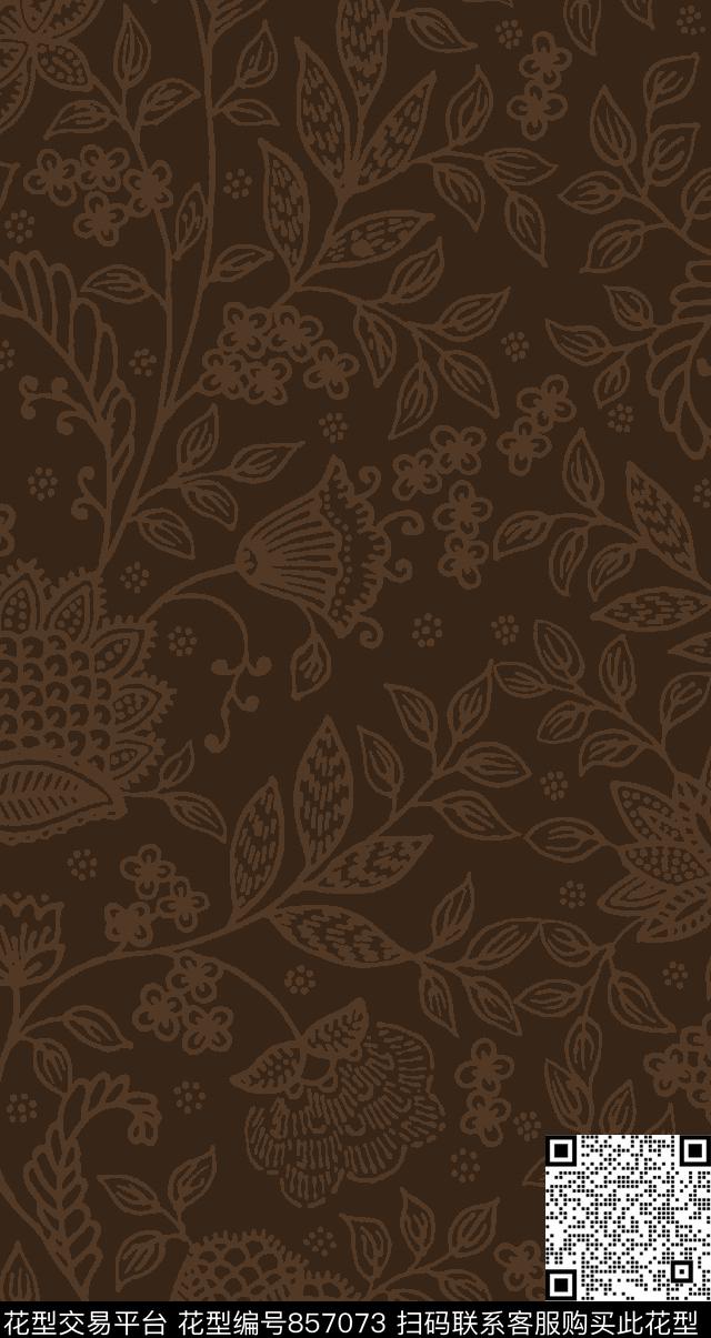 jacobean-v1.tif - 857073 - 纹理 小方块 黑白灰 - 数码印花花型 － 沙发布花型设计 － 瓦栏