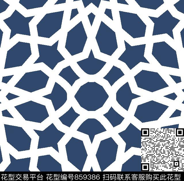 morocco -v1.tif - 859386 - 几何 波点 - 传统印花花型 － 女装花型设计 － 瓦栏