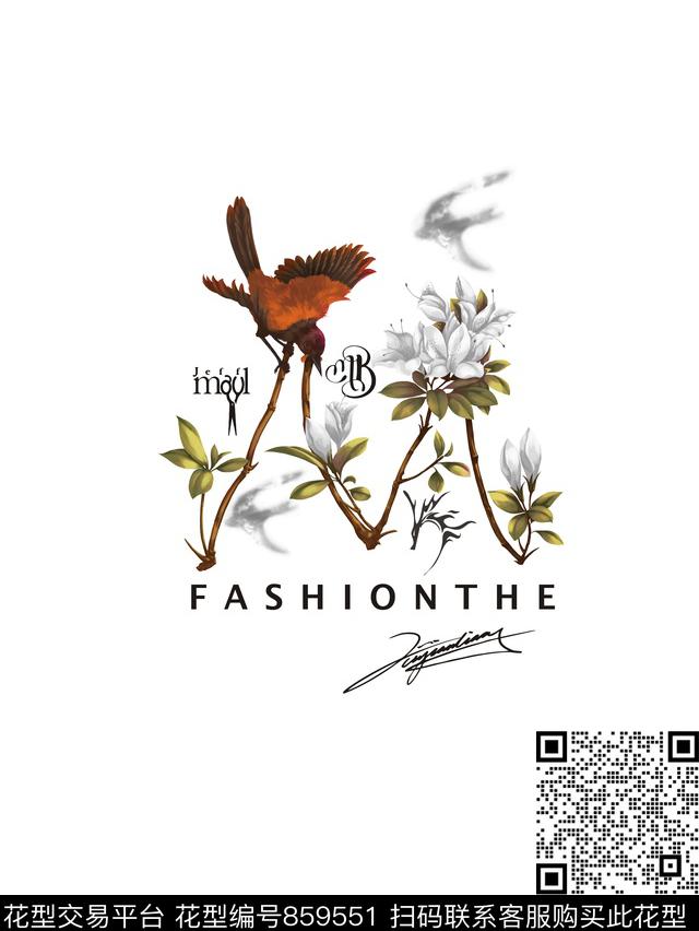 欧式时尚花卉数码印花花型下载（图片编号: 859551） - 瓦栏（Walan）