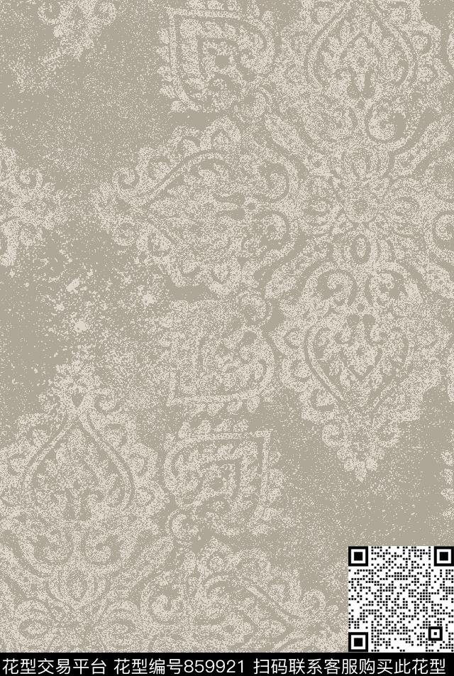 tile -3-v1b.tif - 859921 - 土耳其风格 部落风 欧洲 - 传统印花花型 － 床品花型设计 － 瓦栏