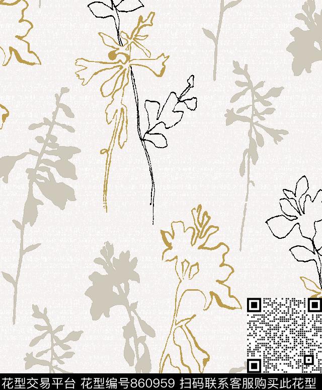 stem floral-v1.tif - 860959 - 土耳其风格 部落风 欧洲 - 传统印花花型 － 窗帘花型设计 － 瓦栏