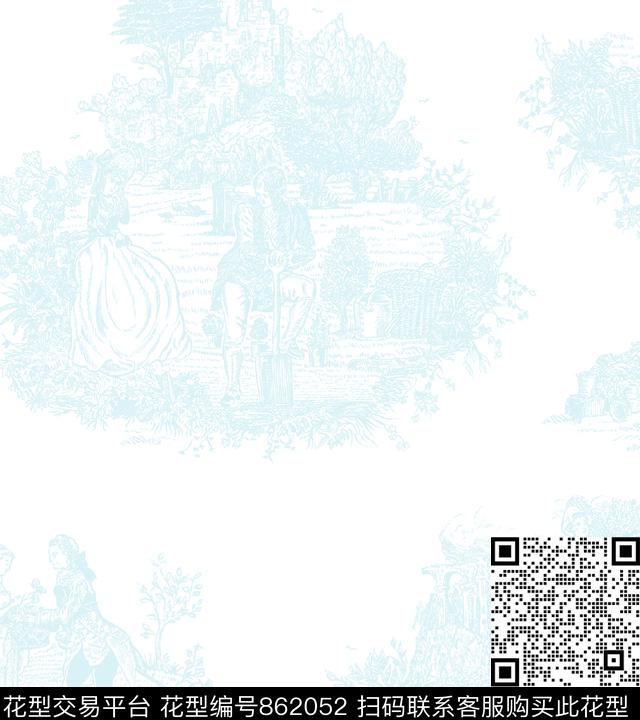 WN028.jpg - 862052 - 花 景物 绿叶 - 数码印花花型 － 窗帘花型设计 － 瓦栏