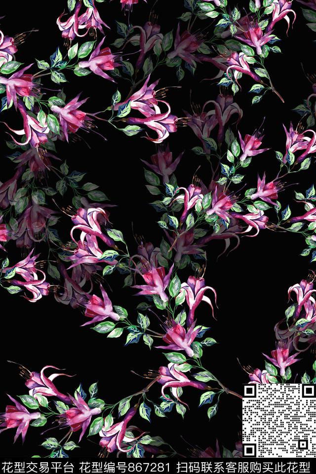 2017060801.jpg - 867281 - 手绘花卉 水彩 时尚优雅 - 数码印花花型 － 女装花型设计 － 瓦栏