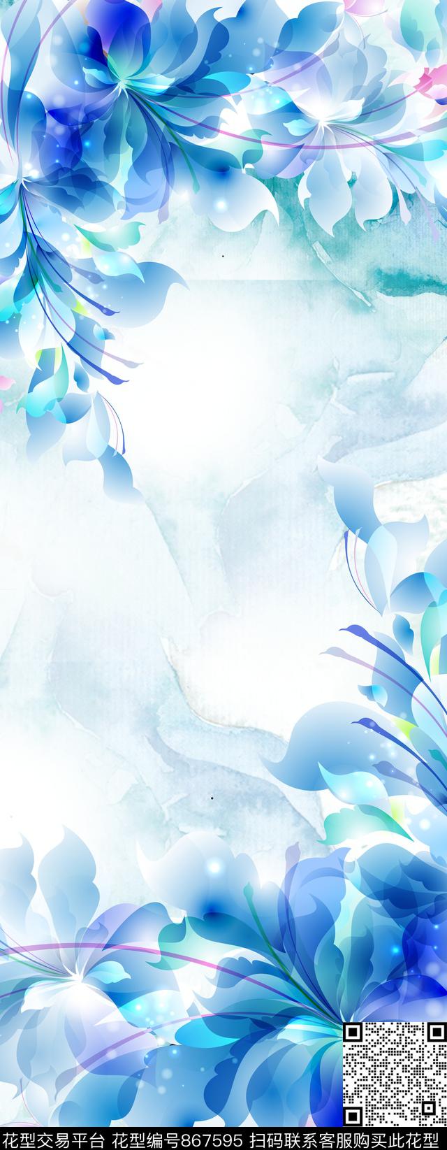 2.jpg - 867595 - 花朵 花卉 长巾 - 传统印花花型 － 长巾花型设计 － 瓦栏