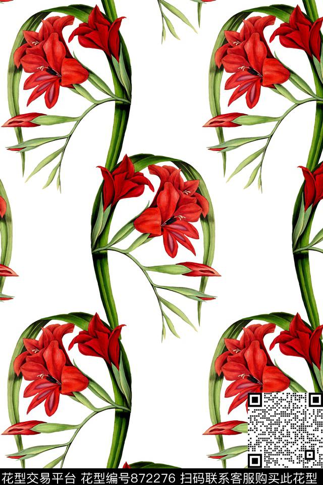 67.jpg - 872276 - 大花 花朵 花卉 - 传统印花花型 － 女装花型设计 － 瓦栏