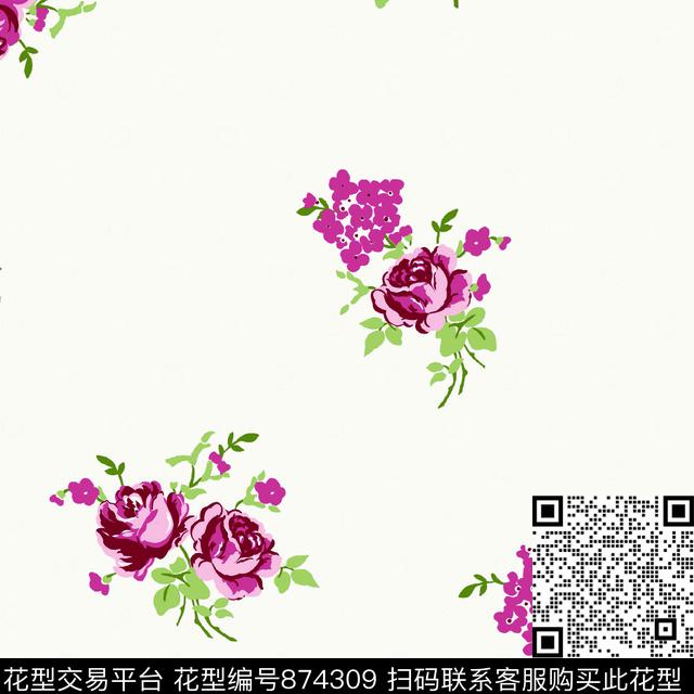 BWN007.jpg - 874309 - 花卉 水墨 素雅 - 数码印花花型 － 窗帘花型设计 － 瓦栏