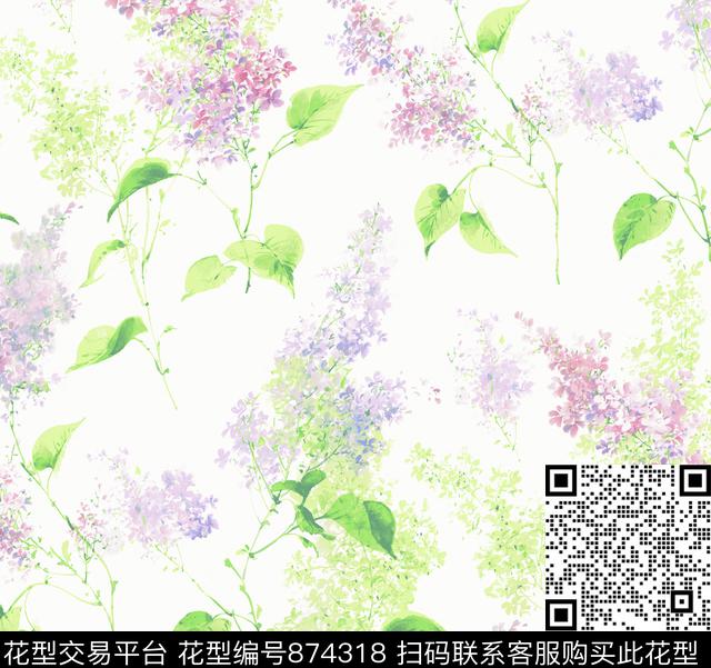 BWN009.jpg - 874318 - 花卉 水墨 素雅 - 数码印花花型 － 窗帘花型设计 － 瓦栏