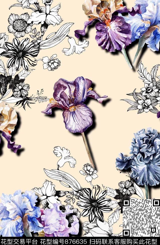 359-ok-.jpg - 876635 - 植物 玫瑰 牡丹 - 数码印花花型 － 女装花型设计 － 瓦栏