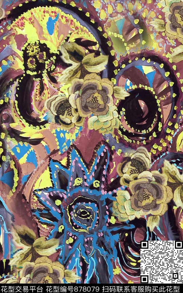 06003.jpg - 878079 - 油画 抽象 几何 - 数码印花花型 － 女装花型设计 － 瓦栏