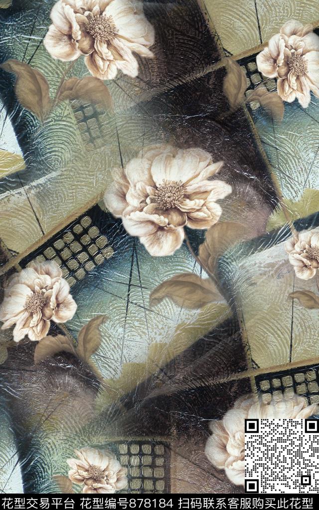 06014.jpg - 878184 - 几何 花卉 油画 - 数码印花花型 － 女装花型设计 － 瓦栏