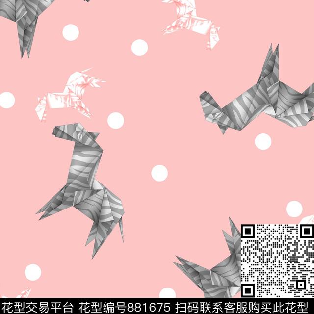斑马.jpg - 881675 - 马 斑马纹 抽象 - 数码印花花型 － 童装花型设计 － 瓦栏
