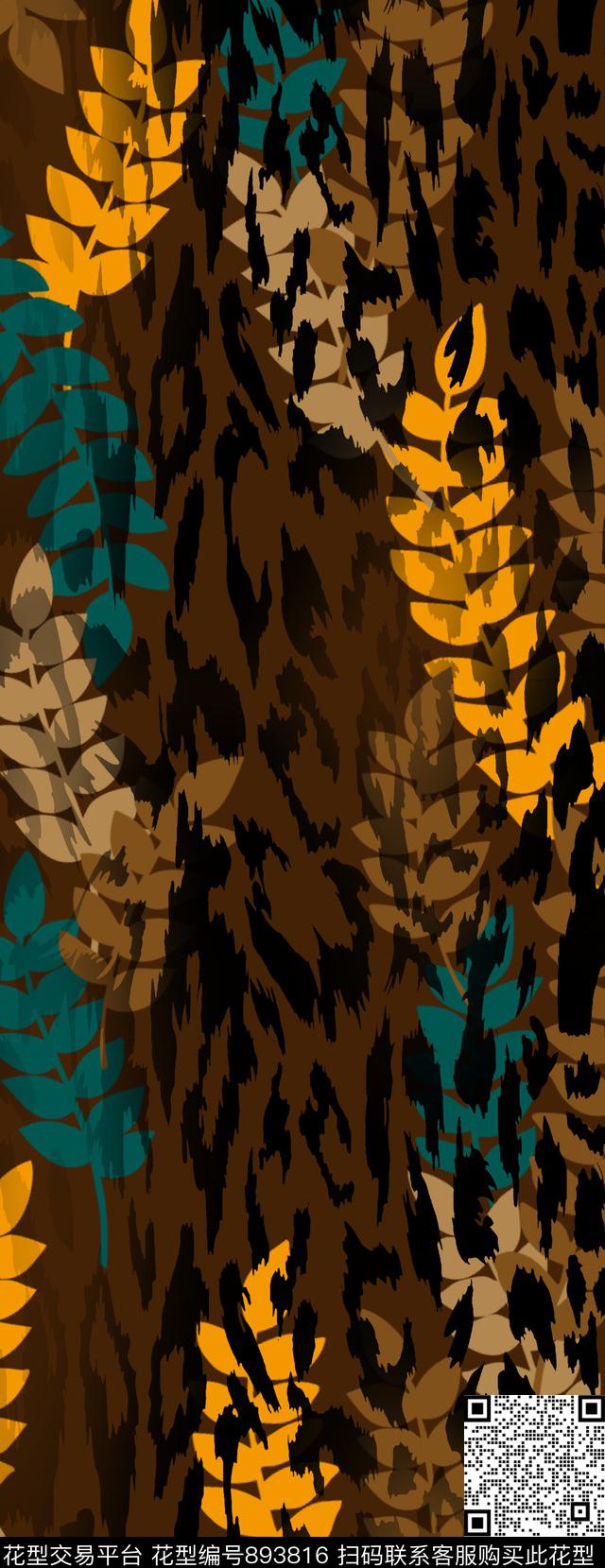 91.jpg - 893816 - 民族风 豹纹 动物纹 - 数码印花花型 － 女装花型设计 － 瓦栏