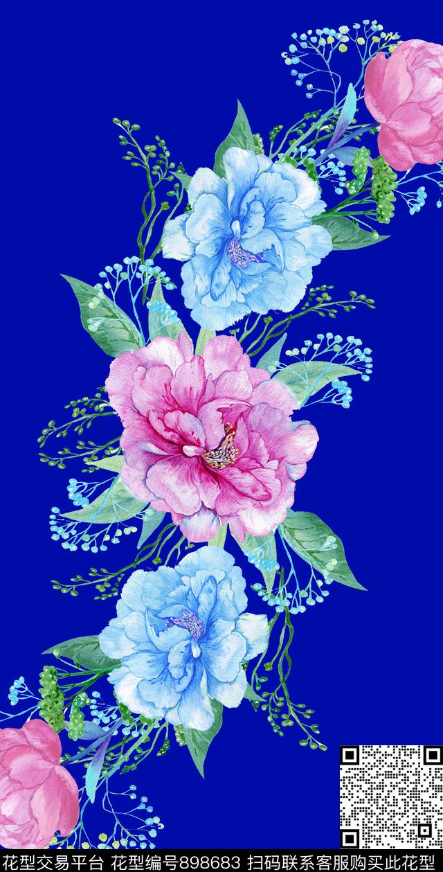 99.jpg - 898683 - 数码花型 花卉 彩底花卉 - 数码印花花型 － 女装花型设计 － 瓦栏