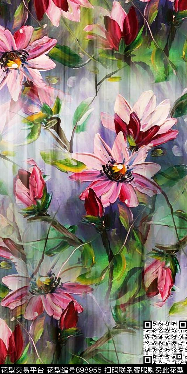 AV170719-2.jpg - 898955 - 花卉 抽象 油画花型 - 数码印花花型 － 女装花型设计 － 瓦栏
