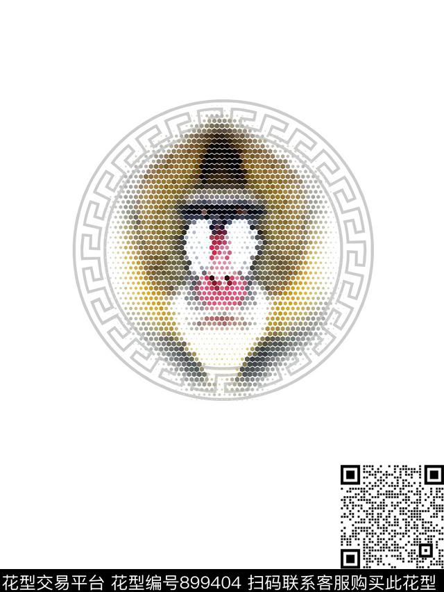 猴子创意艺术数码印花花型下载（图片编号: 899404） - 瓦栏（Walan）