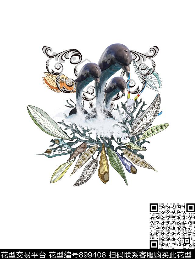 创意艺术动物数码印花花型下载（图片编号: 899406） - 瓦栏（Walan）