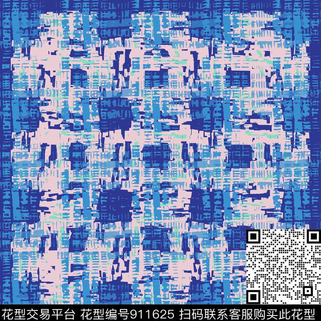 几何抽象丝巾围巾秀场数码印花花型下载（图片编号: 911625） - 瓦栏（Walan）