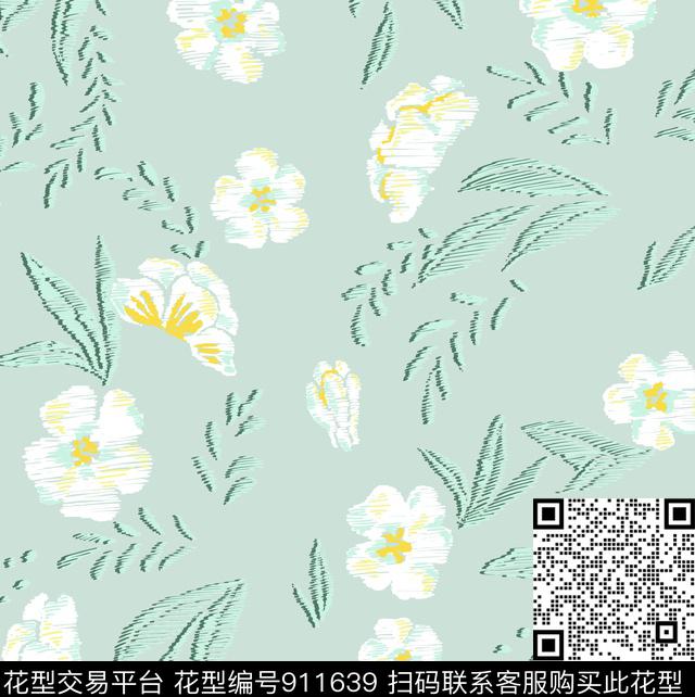 MY1702011-C.jpg - 911639 - 简约 花卉 绿植树叶 - 传统印花花型 － 女装花型设计 － 瓦栏