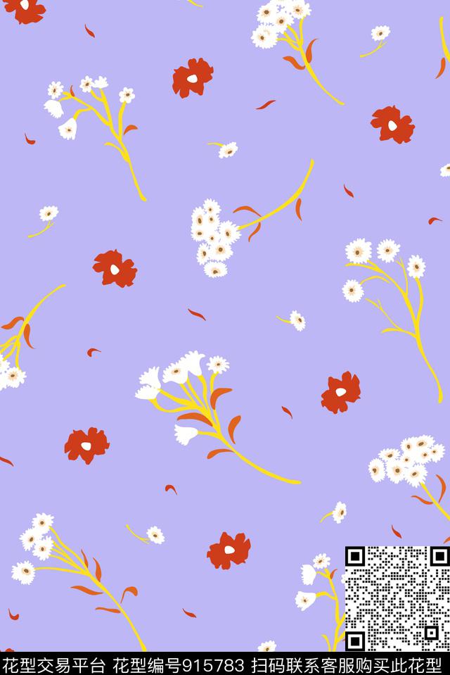 复古小雏菊小碎花传统印花花型下载（图片编号: 915783） - 瓦栏（Walan）