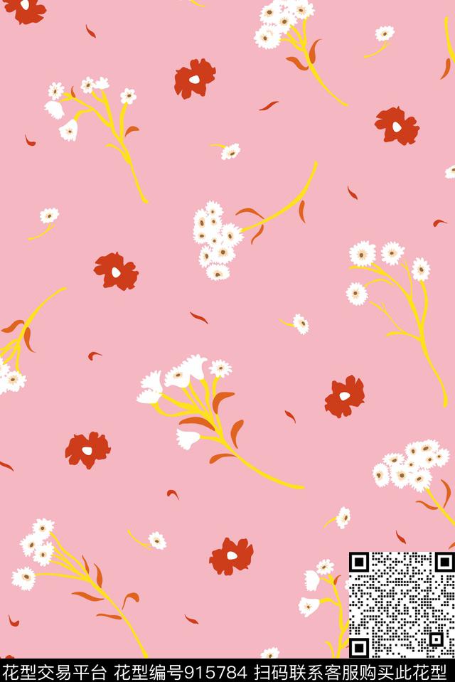 复古小雏菊小碎花传统印花花型下载（图片编号: 915784） - 瓦栏（Walan）
