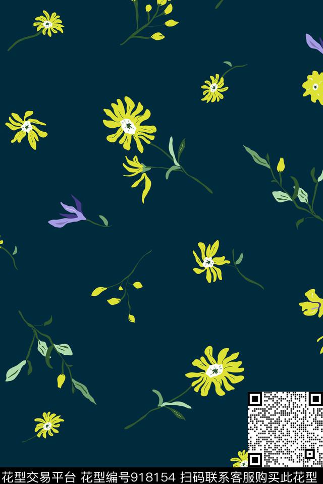 小碎花花卉原创手绘传统印花花型下载（图片编号: 918154） - 瓦栏（Walan）