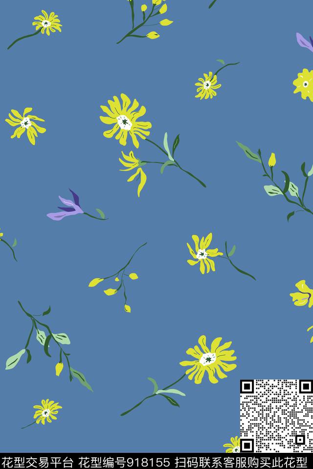 小碎花花卉原创手绘传统印花花型下载（图片编号: 918155） - 瓦栏（Walan）