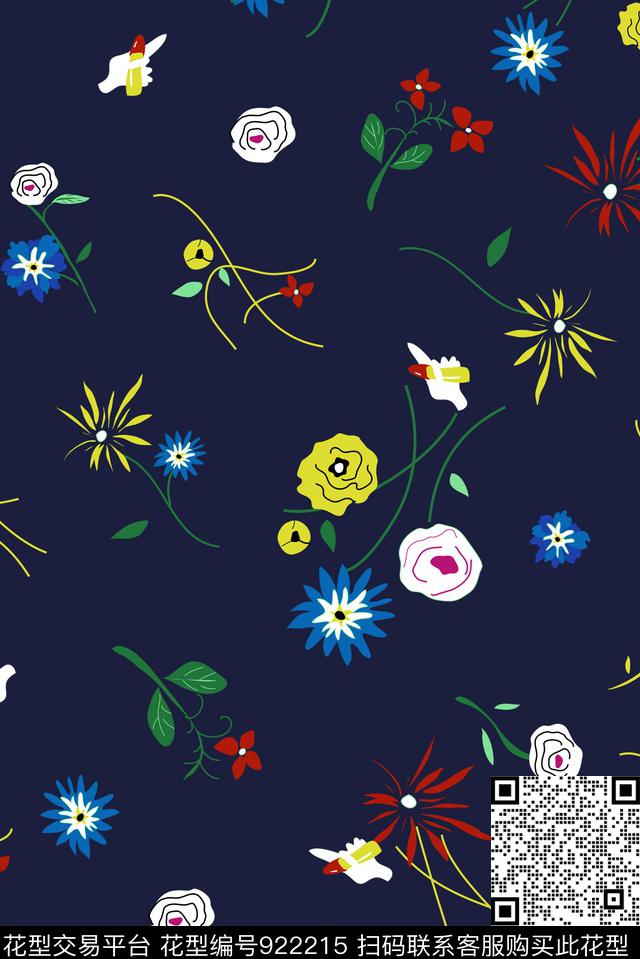 小碎花花卉大牌风传统印花花型下载（图片编号: 922215） - 瓦栏（Walan）