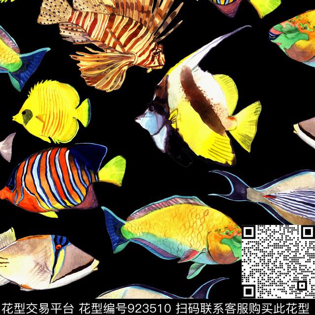 卡通动物动物花卉中国风数码印花花型下载（图片编号: 923510） - 瓦栏（Walan）