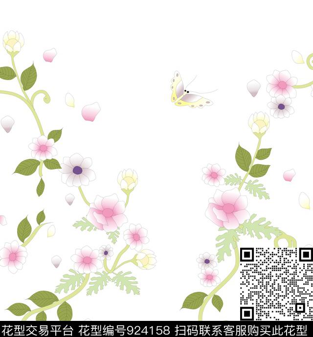 备份淡色花.jpg - 924158 - 绣花花型 花卉 小碎花 - 数码印花花型 － 女装花型设计 － 瓦栏