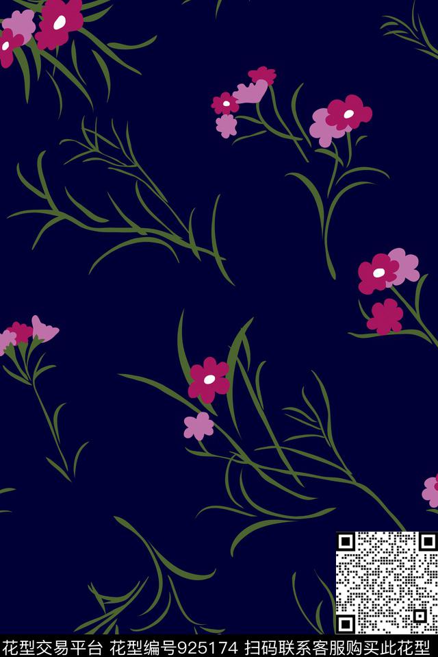 花卉淑女小碎花传统印花花型下载（图片编号: 925174） - 瓦栏（Walan）