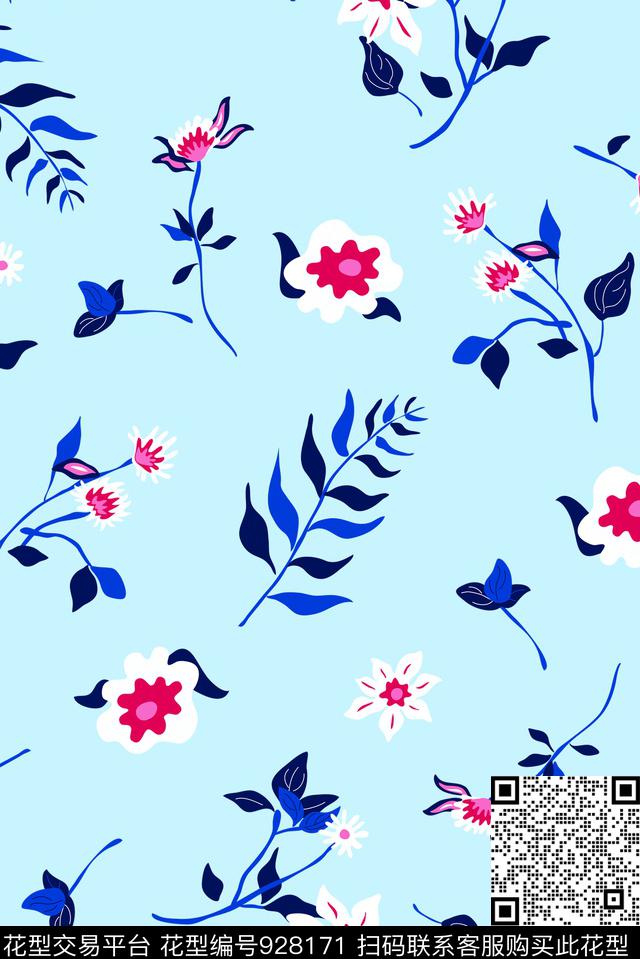 小碎花甜美淑女优雅典雅传统印花花型下载（图片编号: 928171） - 瓦栏（Walan）