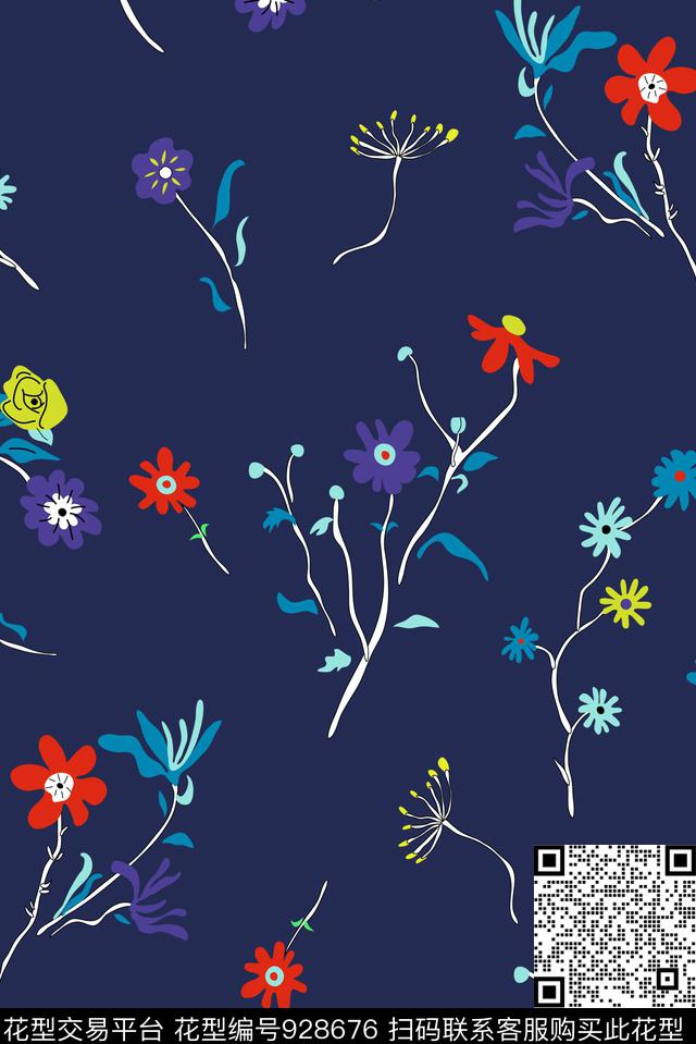 花卉小碎花文艺传统印花花型下载（图片编号: 928676） - 瓦栏（Walan）