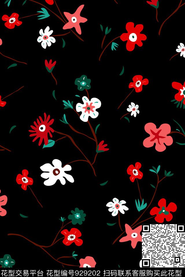 花卉小碎花大牌风传统印花花型下载（图片编号: 929202） - 瓦栏（Walan）