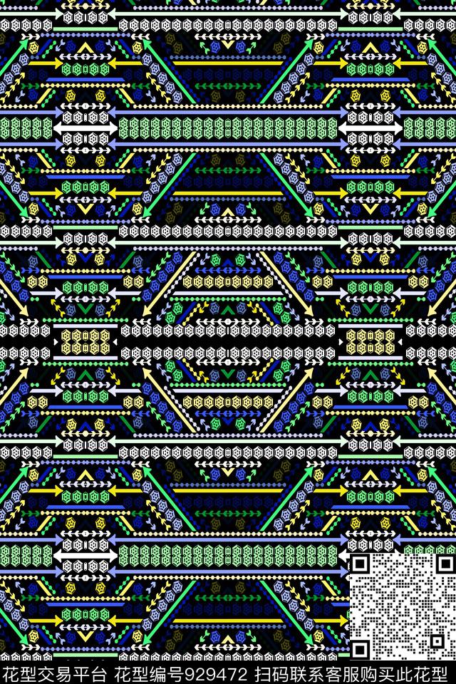 科技几何.jpg - 929472 - 科技条纹 条纹 现代科技 - 数码印花花型 － 女装花型设计 － 瓦栏
