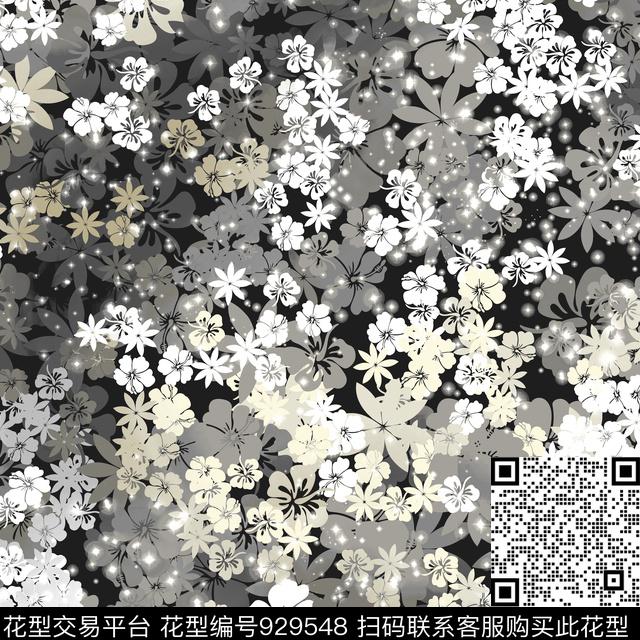 36607-v2 index.jpg - 929548 - 数码花型 小碎花 几何 - 传统印花花型 － 床品花型设计 － 瓦栏