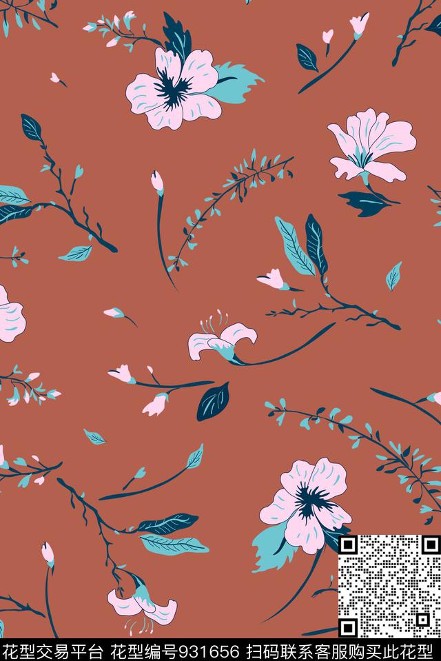 花卉小碎花大牌风传统印花花型下载（图片编号: 931656） - 瓦栏（Walan）