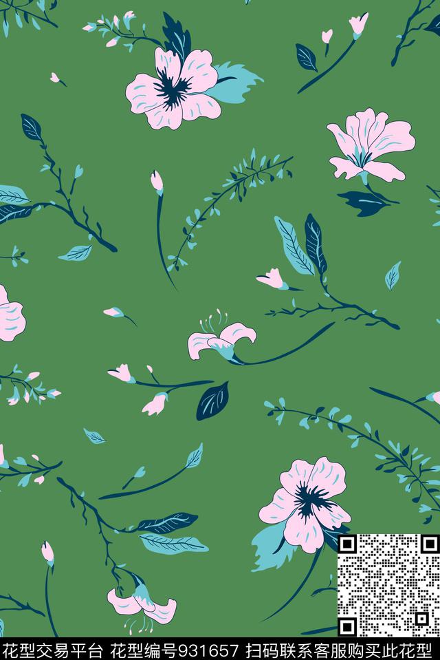 花卉小碎花大牌风传统印花花型下载（图片编号: 931657） - 瓦栏（Walan）