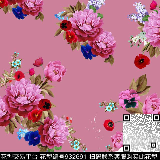 SJ-17-09-001.jpg - 932691 - 数码花型 大衣 花卉 - 数码印花花型 － 女装花型设计 － 瓦栏