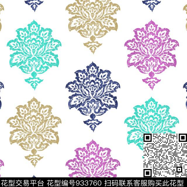 damask-v1.jpg - 933760 - 民族风 欧式图案 炫彩 - 传统印花花型 － 窗帘花型设计 － 瓦栏