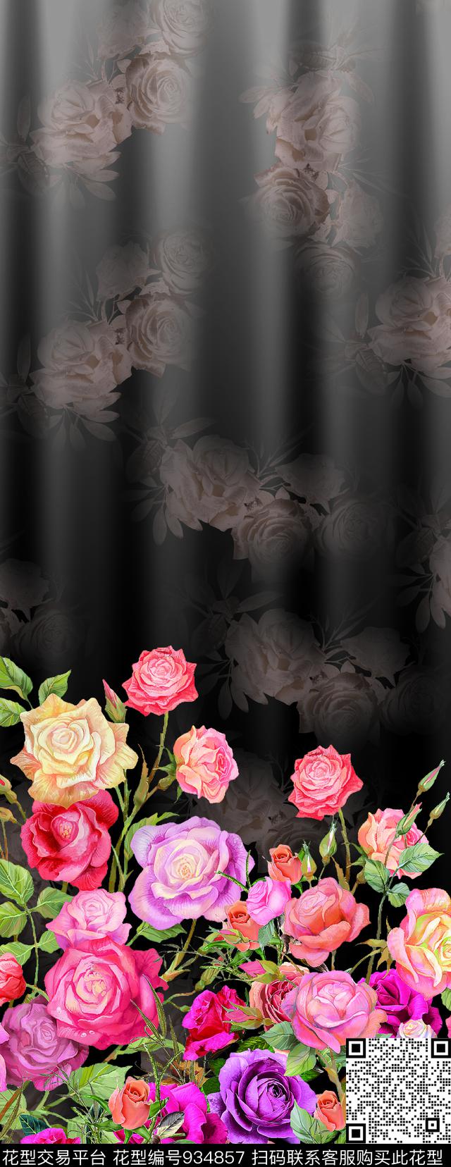011.jpg - 934857 - 数码花型 大花 中国 - 数码印花花型 － 女装花型设计 － 瓦栏