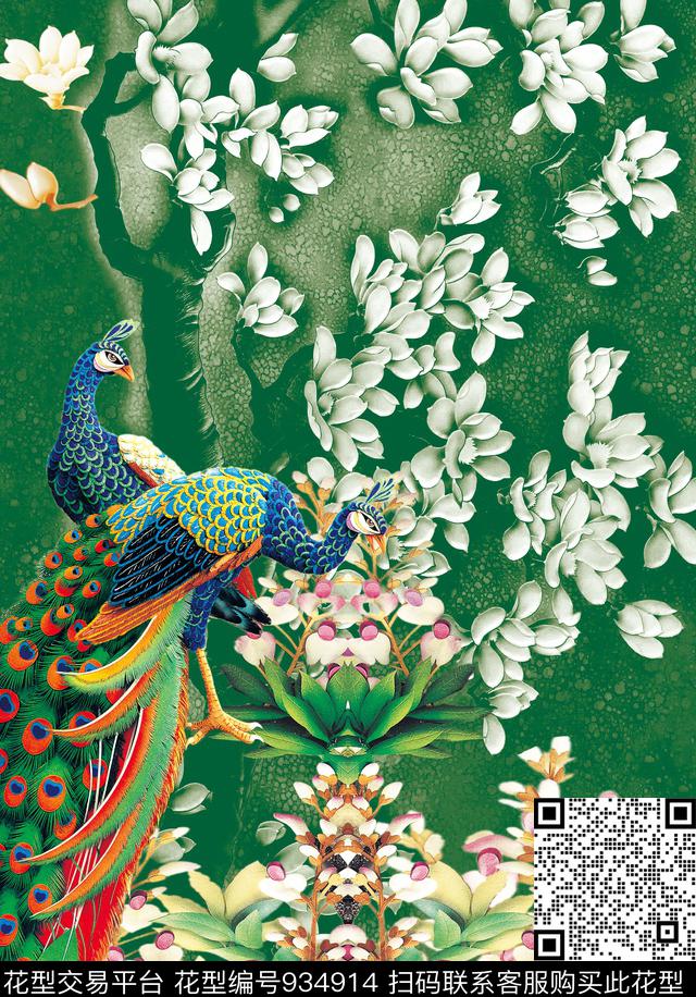 017.jpg - 934914 - 数码花型 大花 中国 - 数码印花花型 － 女装花型设计 － 瓦栏