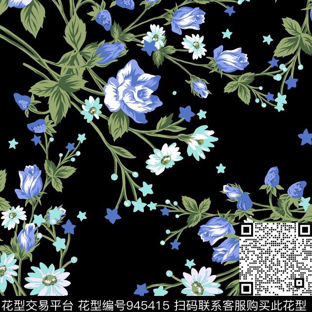 AC170919-1.jpg - 945415 - 花卉 绿植树叶 传统花型 - 传统印花花型 － 女装花型设计 － 瓦栏