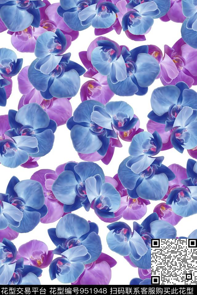 摔跤吧.jpg - 951948 - 手绘花卉 梦幻花朵 紫色花卉 - 数码印花花型 － 女装花型设计 － 瓦栏